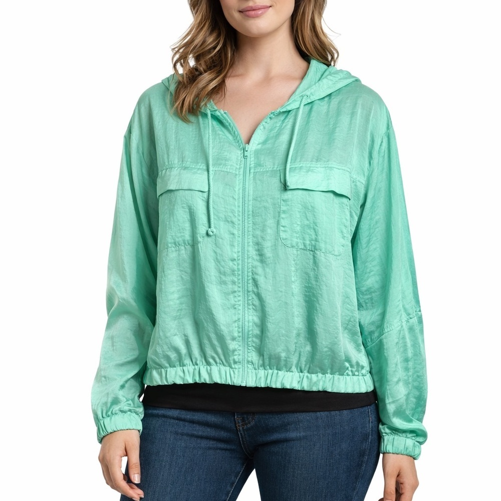 Women's Mint Green Hooded Jacket